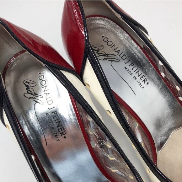VTG Donald Pliner Open-Toe Pumps Heels Patent Leather 8.5 whimsigoth 80s 90s - Picture 8 of 11